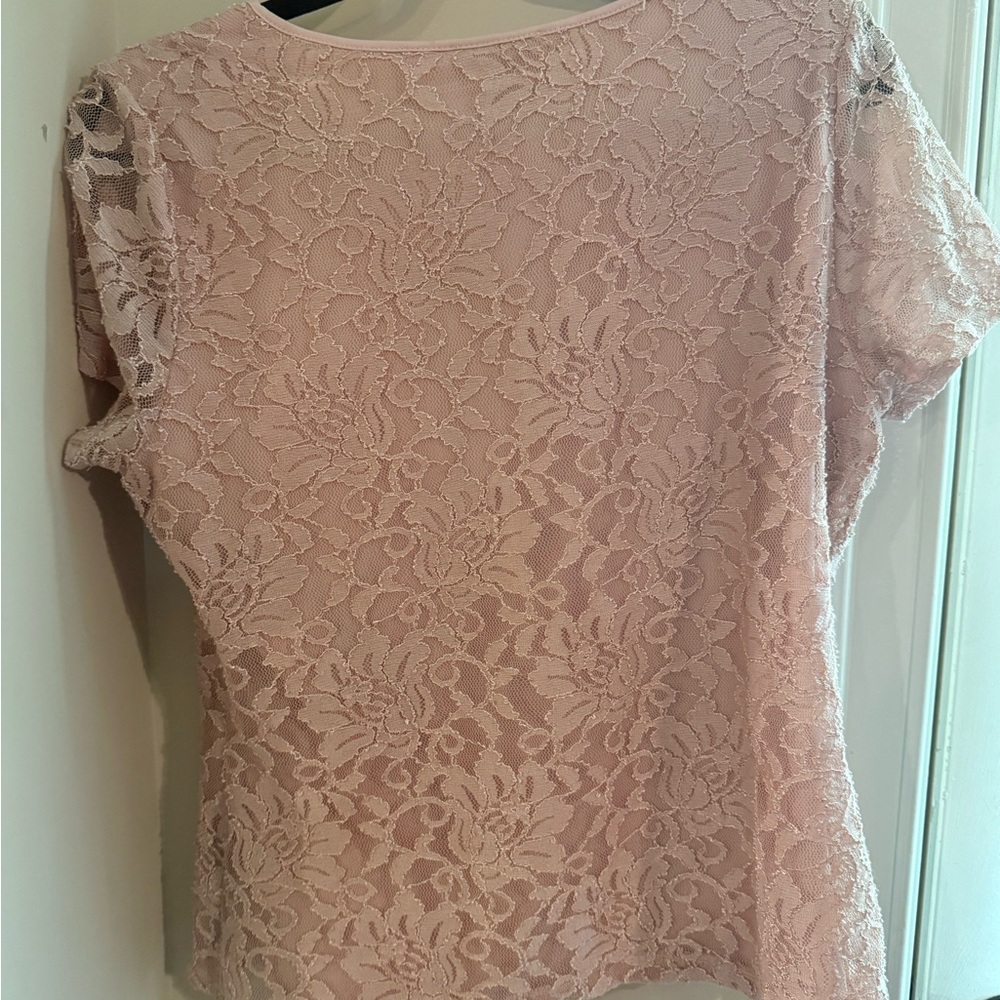 Calvin Klein Women's Pink Lace Top - Picture 2 of 3